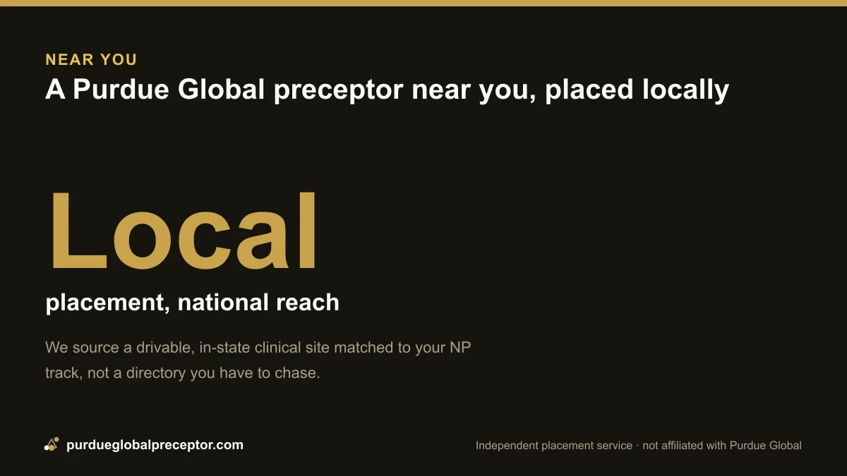 Infographic on local Purdue Global preceptor placement